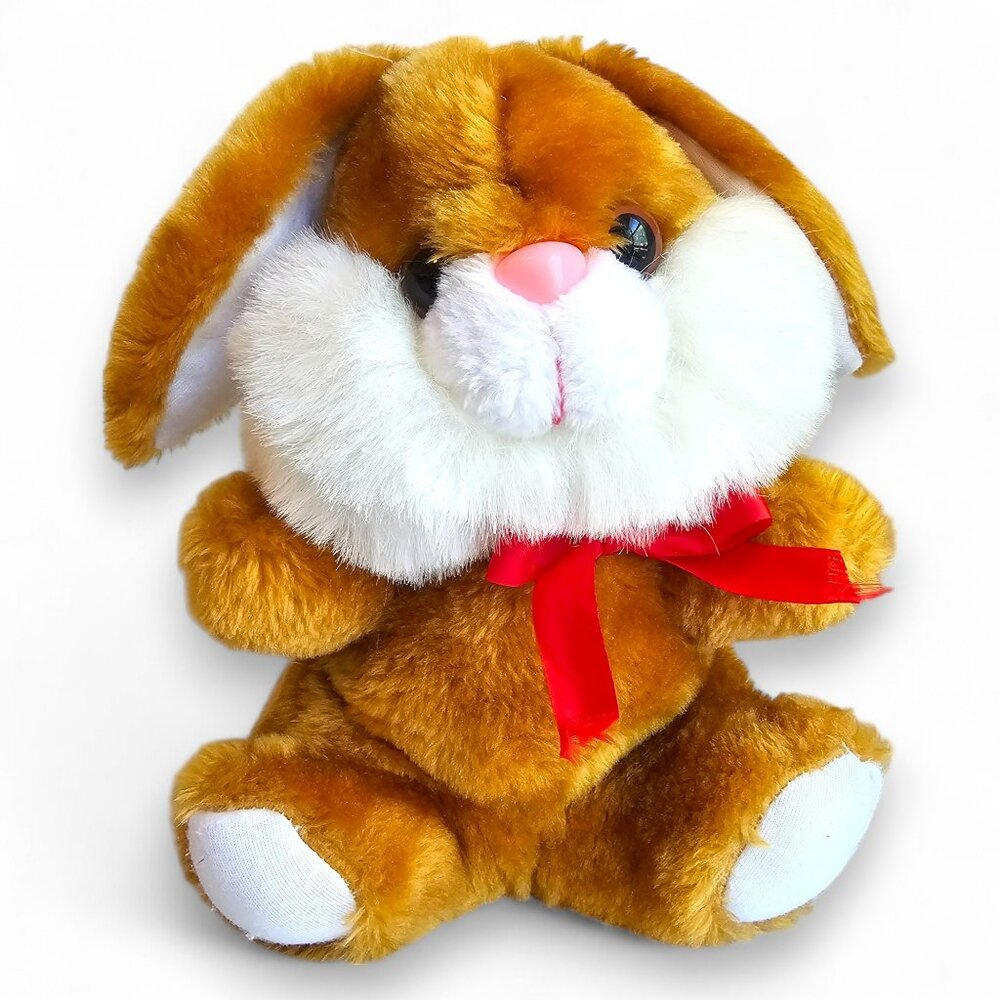 Fairview Bunny Rabbit Plush Stuffed Animal Chestnut Brown White Vintage 1989 11"